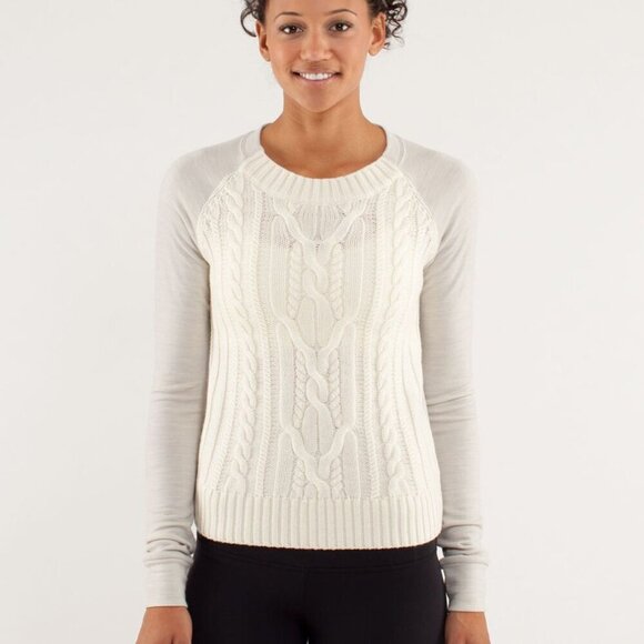 Lululemon St Moritz able Knit Merino Wool Sweater In Polar Cream - Picture 1 of 16